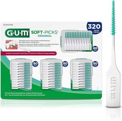 GUM HEALTHY GUMS, HEALTHY LIFE SOFT PICK, CONVENIENT 4 TRAVEL CASES 320 SOFT PICKS