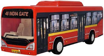 Rich Square Pull Back Action Toy Low Floor Bus with Durable Material for Kids (1Pc)
