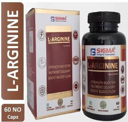 SIGMA SOFTGEL L-Arginine 500mg Free Form Amino Acid for Muscle Development