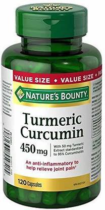 Nature's Bounty Turmeric Curcumin Pills and Herbal Health Supplement Helps Relieve Joint Pain