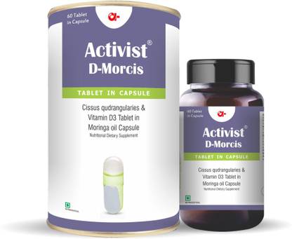 Activist D-Morcis Tablets in Capsule, Cissus Quadrangularis & Vitamin D3 in Moringa Oil