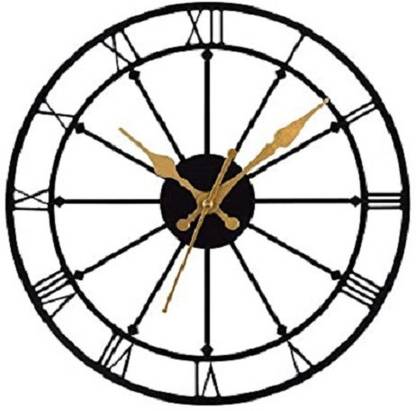 KESARI CREATION Metal Abstract Roman Number Carving Metal Design Craft Movement Wall Clock