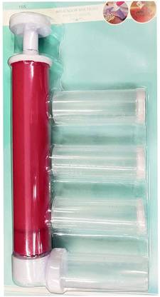 AL ATASH Manual Pump for Decorating Cakes, 1 Applicator with 4 Tubes (Set Of 1) Airbrush