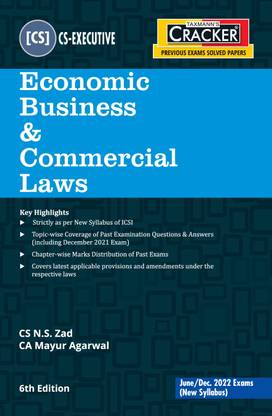 Taxmann's CRACKER for Economic Business & Commercial Laws – The Most Updated & Amended Book for Topic-wise Past Exam Questions | ICSI Study Material Comparison | CS Executive | June 2022 Exams