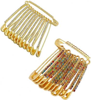 VAMA Safety pins Design Big Combo Large Saree Pin Saree Pleating Brooches For Women Brooch