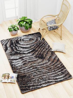 Bianca Grey, Brown Polyester Area Rug