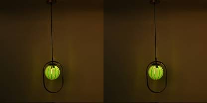 1st Time Ceiling Light Hand Decorated Glass Shade, With All Fitting & Fixture Set of 2 Pendants Ceiling Lamp
