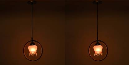 1st Time Ceiling Light Hand Decorated Glass Shade, With All Fitting & Fixture Set of 2 Pendants Ceiling Lamp