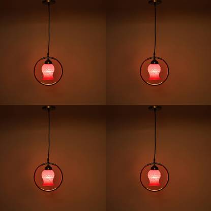 1st Time Ceiling Light Hand Decorated Glass Shade, With All Fitting & Fixture Set of 4 Pendants Ceiling Lamp