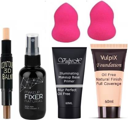 VULPIX MAKEUP 3D BALM STICK WITH ALL GLAMOROUS GLOW SKIN FACE MAKEUP COMBO