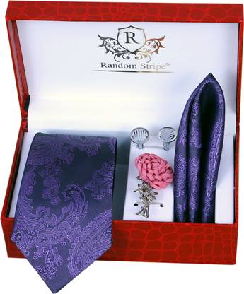 RANDOM STRIPE Silk Cufflink & Tie Pin Set