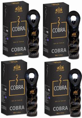ST-JOHN Cobra Perfume For Men | Long Lasting Smell, EAU DE PARFUM - 30ml Pack Of-4 Deodorant Spray  -  For Men & Women