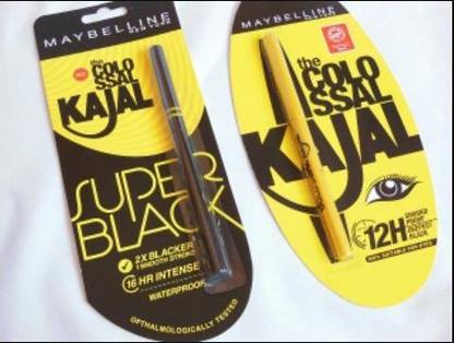 MAYBELLINE NEW YORK Combo Offer Colossal Kajal & Super Black Kajal (PACK OF 2) 70 g