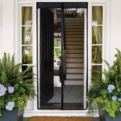 Tejas Feb Polyester Mosquito Screen Curtain for Main Doors, Balcony Mesh with Magnets Insect Net