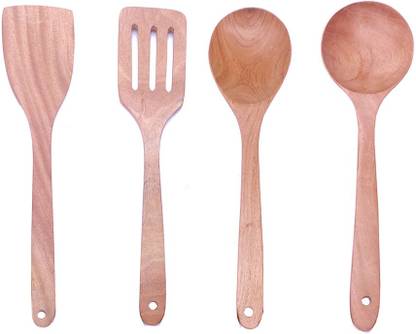 PAPL!K Cooking Spoon Set of 4,Handmade | Ideal for Non-Stick Kitchen Tool Set