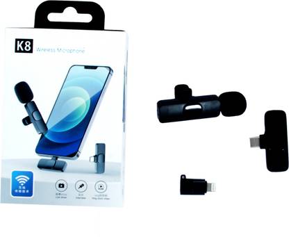 Confiavel K8 Wireless Plug and Play Type C Caller Mic Supported Android/IOS Microphone