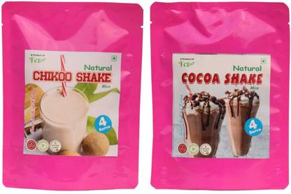 FCT Natural Chikoo Shake & Cocoa Shake (Pack of 1 each), 70 gms each