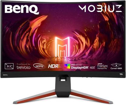 BenQ MOBIUZ 80.01 cm (32 inch) Curved Quad HD LED Backlit VA Panel VESA DisplayHDR400 with Remote-1000R, 90% DCI-P3, 2Wx2 treVolo Speakers with 5W woofer, HDMI, DP, USB 3.0Hub Gaming Monitor (EX3210R-B)