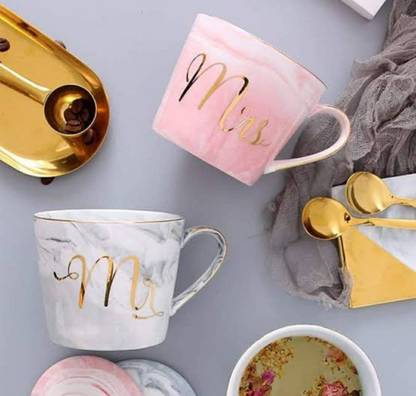 LIBRA Mr. & Mrs. Couples Gift for Parent, Friend Wedding Gift Cup Ceramic Coffee Mug