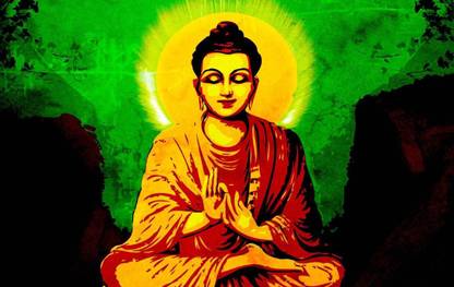 Gautam Buddha (Buddhism) ON FINE ART PAPER HD QUALITY WALLPAPER POSTER Fine Art Print