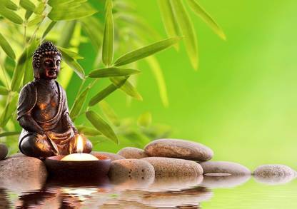 Meditating Buddha Large HD Wallpaper on Art Paper Fine Art Print