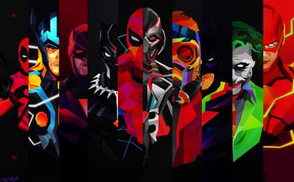 Comics Superhero Thor Joker Black Panther Ultron Poster HD WALLPAPER Fine Art Print