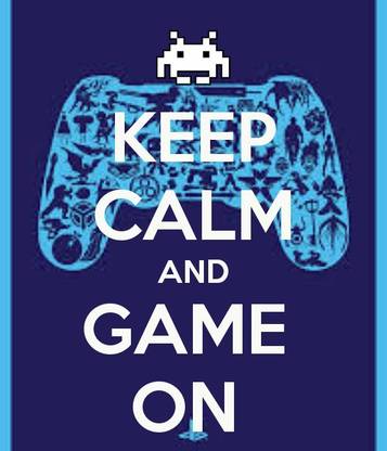 KEEP CALM AND GAME ON ENJOY POSTER WALLPAPER ON FINE ART PAPER Fine Art Print
