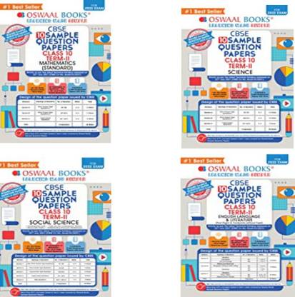 Oswaal- Cbse Term 2 10 Sample Question Papers Mathematics Std - Science- Social Science - English For 10th ( Set Of 4 Books )