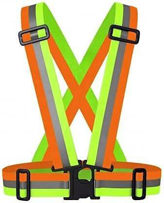 Themujtaba High Visibility Protective Safety Reflective Multi Cross Belt Safety Jacket