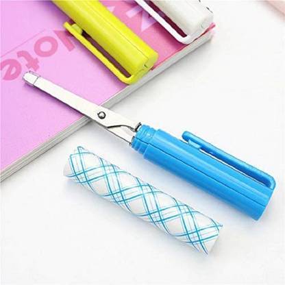 Deriz Folding Pen Style Design Portable Student Scissors for Multipurpose pack of 1 Scissors