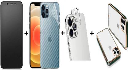 RAGRO Front and Back Tempered Glass for Back Case, Matte Screen Protector, Back Skin And Camera Tempered Glass (4 in 1) Combo For Apple Iphone 12 Pro Max