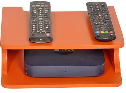 Asad Wooden D Shape Set Top Box Stand MDF (Medium Density Fiber) Wall Shelf