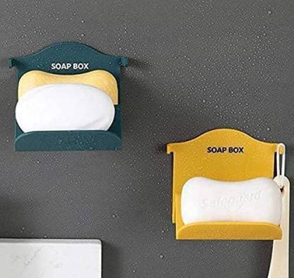MANSHI CREATION MC - MC - Pack of 2 Pcs ZigZag Wall Mount Soap Dish Stand Holder (Multicolor)