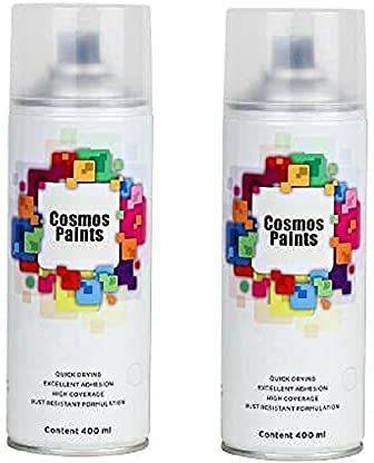 Cosmos Paints Matt Lacquer Spray 400ml (Pack of 2) Clear Spray Paint 800 ml