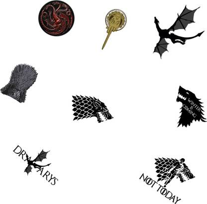 Maachis 7.62 cm Game of Thrones Stickers for Laptop Mobile Scrapbook -Pack of 8 Self Adhesive Sticker