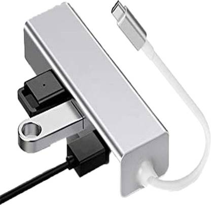 All mobile solution Type C to 3 Port USB 2.0 & LAN Adapter, USB 3.1 Ethernet Adapter USB C Hub to Ethernet RJ45 LAN Adapter. (AMS-ADP-0002) USB Hub