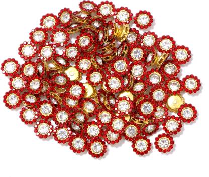 Honbom Decorate Beads Crystal Red Flower Art & Craft Card, Scrapbook Polymer 50pc 10mm