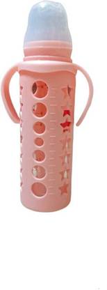 Hitt Baby Feeding Bottle 240ml With Standrad Caliber Bottle With Handle (Multicolour) - 240 ml