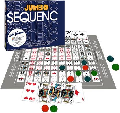 toyizza Jumbo Sequence Board Game for Kids 32 Inch by 27 Inch Jumbo Size Party & Fun Board Game