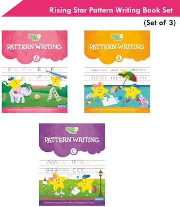 Rising Star Pattern Writing Book Set (Set of 3)| Ages 3-7 years| Trace & Write Patterns, Numbers, Letters, etc.