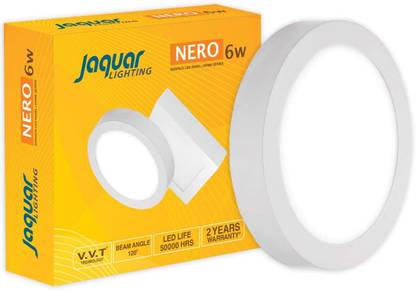 Jaquar Lighting 6-Watt LED Nero Surface Mounted Round Recessed Ceiling Lamp