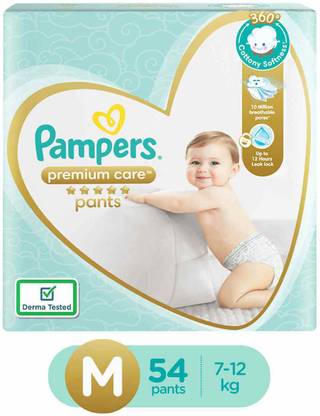 Pampers Premium Care Pants, Medium size baby diapers (MD), 54 Count - M