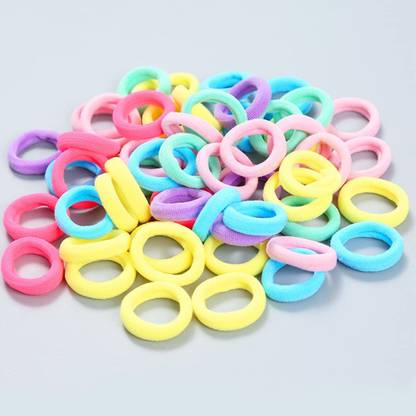 Myra Collection 100 pcs Mini Hair Rubber Bands Multi Colored Elastic Cotton Stretch Hair Ties Rubber Band