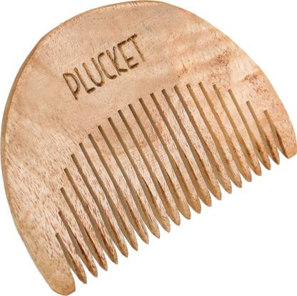Plucket Neem Wooden Beard Pocket Comb (Hand Made) - Pack of 1