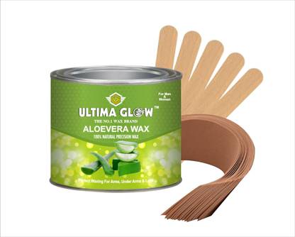 Ultima glow aloevera wax 599.5 gram for smooth and Organic waxing on arms, legs and under arms strips and stick Wax