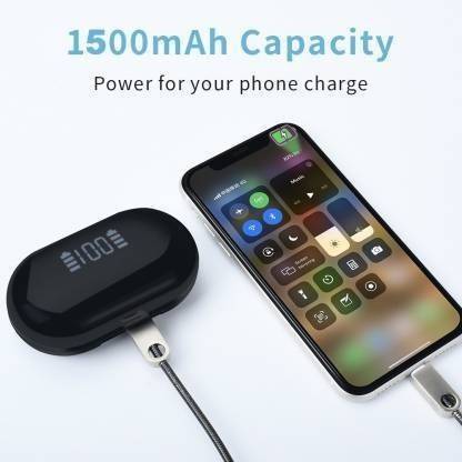 THE MOBILE POINT Extra Bass T-2 TWS headphone With Charging Case & Power-Bank HQ Sound Bluetooth Bluetooth