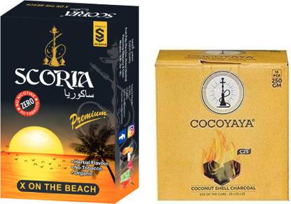 SCORIA (100% Nicotine and Tobacco Free) Herbal Hookah Molasses X ON THE BEACH Hookah Flavor