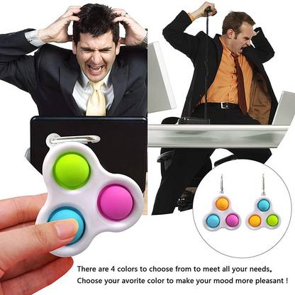 play run ™Triangle Simple Dimples Keychain Fidget Sensory Toys Bubble Bag Keychain Key Chain