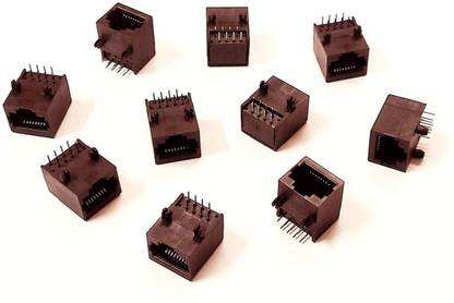 ERHIndia (Pack of 10 Pcs) Port RJ45 Type Modular Socket RJ45 Cat6 Wired Ethernet Lan Adapter compatible with Mac