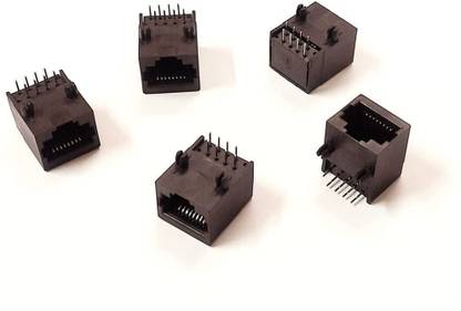 ERHIndia (Pack of 5 Pcs) 8p8c Connector RJ-45 Female Jack Port Wired Ethernet Lan Adapter compatible with Mac